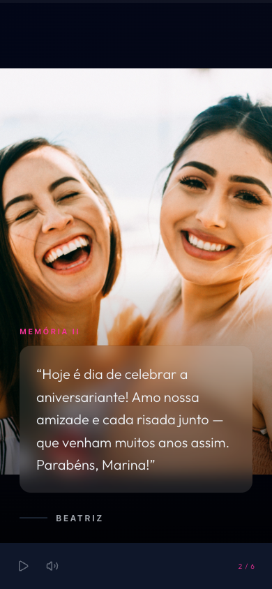 Slide de foto na experiência final